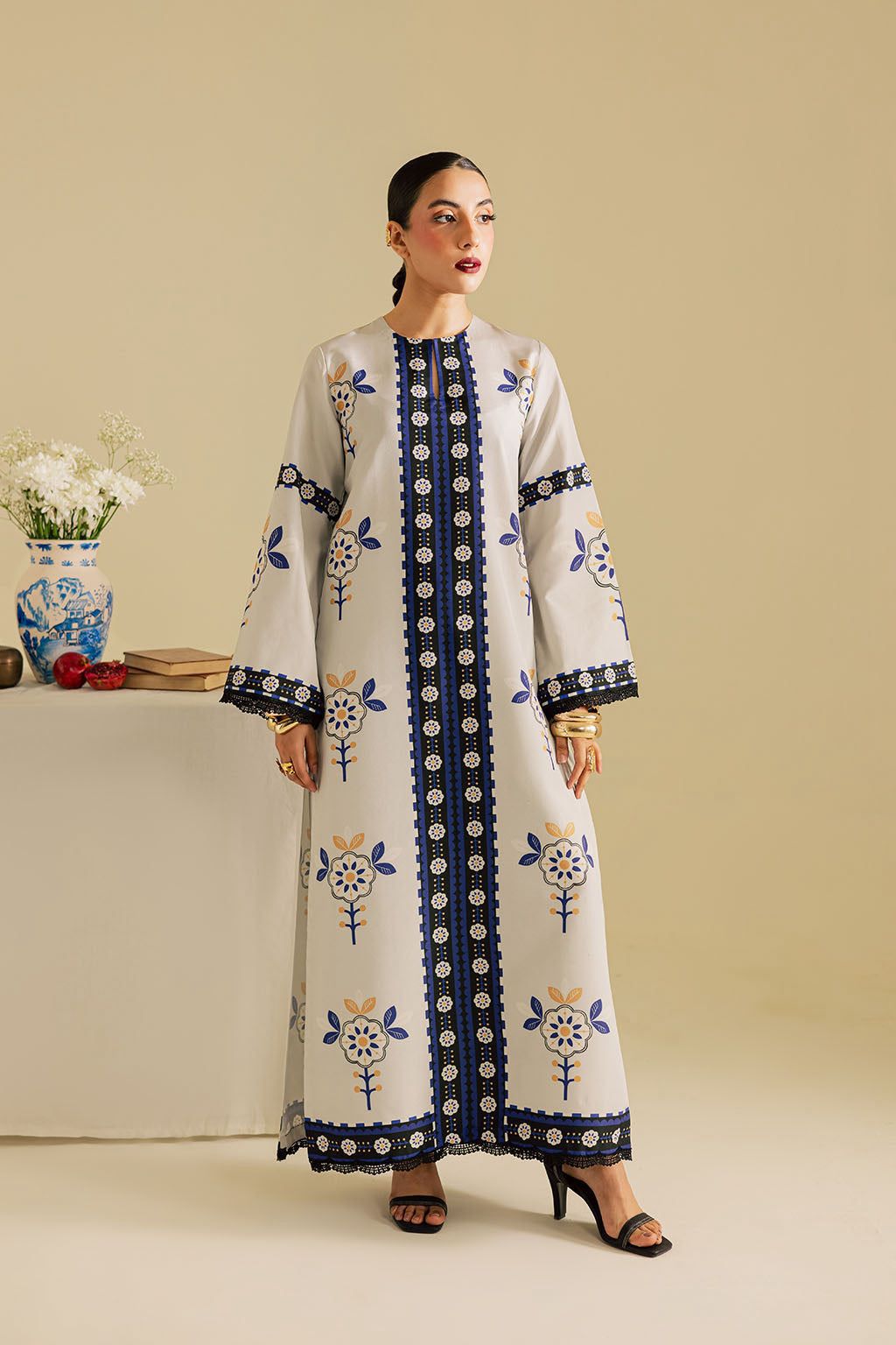 Beauty– 3Pc Silk Unstitched Suit featuring Digital Print on All Sides