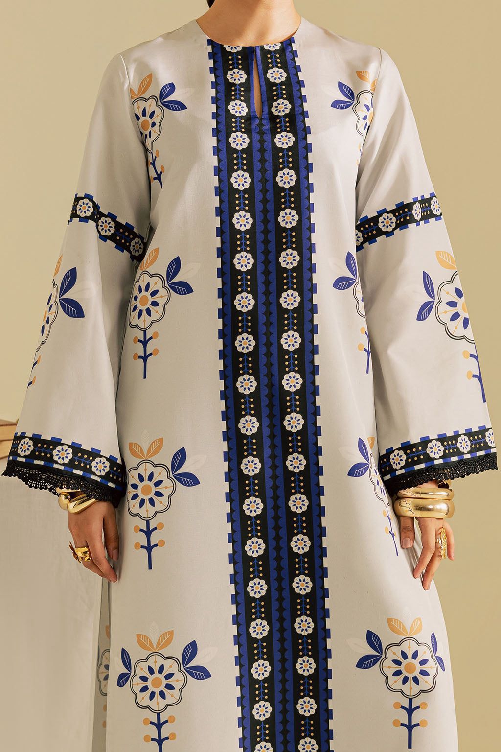 Beauty– 3Pc Silk Unstitched Suit featuring Digital Print on All Sides