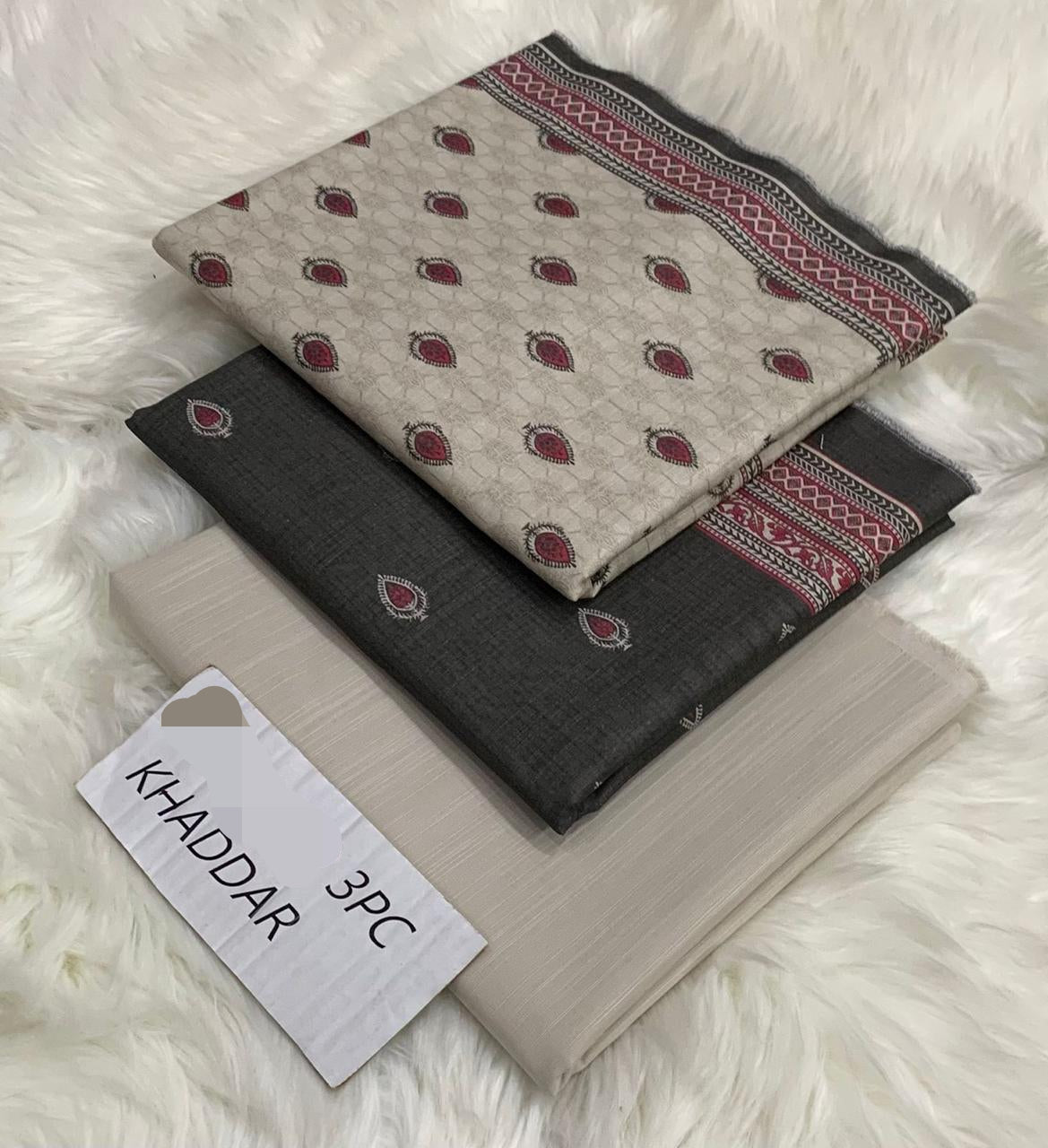 3PC Unstitched Printed Khaddar Collection – Beautiful Colors & Designs