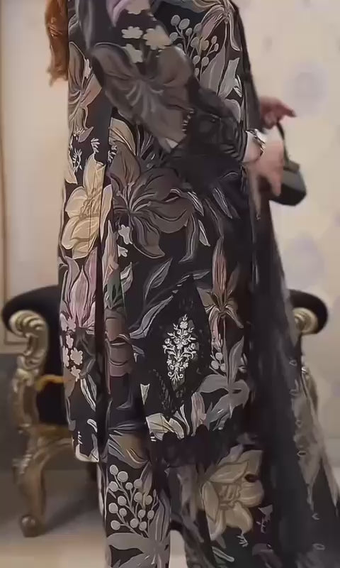 Premium Wear– 3Pc Unstitched Silk Suit Complete with Digital Prints